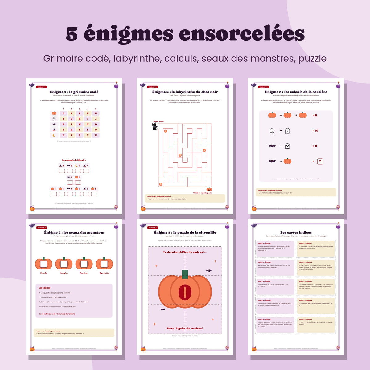 Les 5 énigmes de l'escape game d'Halloween pour enfants