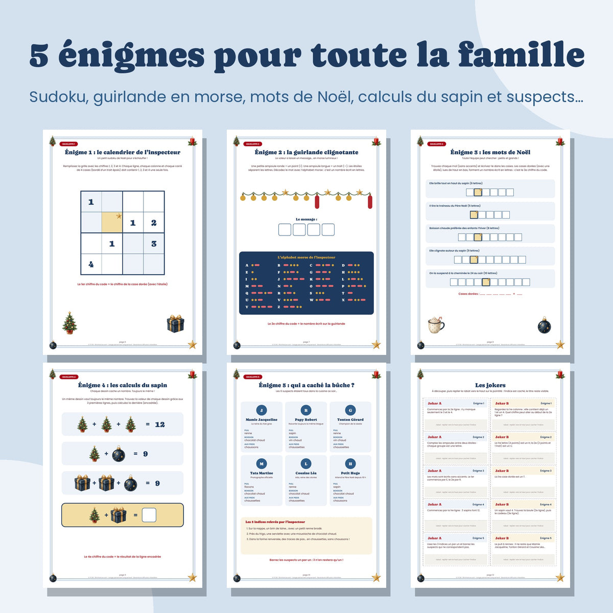 Les 5 énigmes de l'escape game de Noël en famille