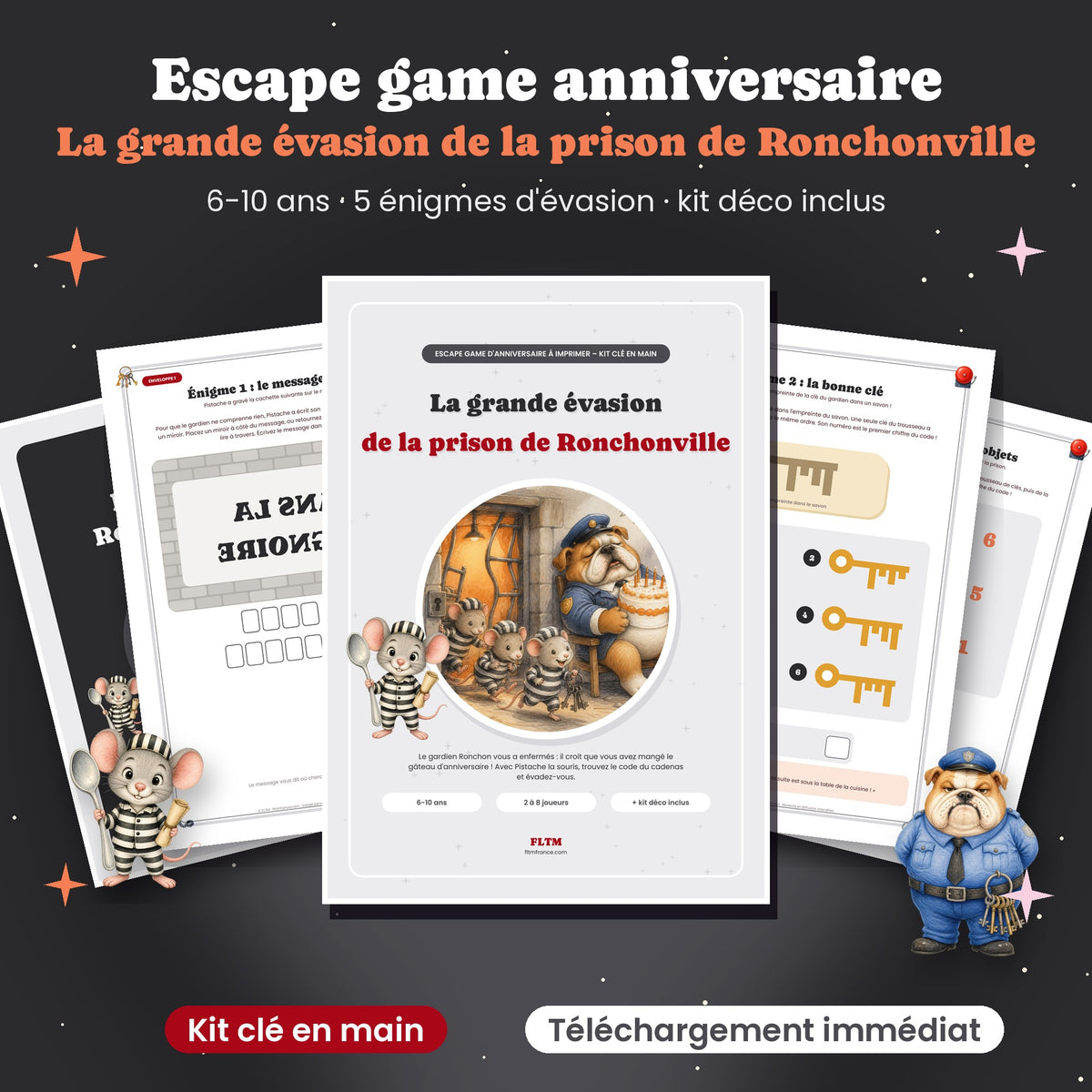 Escape game anniversaire prison à imprimer - La grande évasion