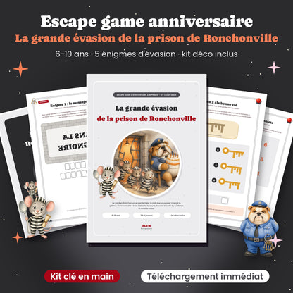 Escape game anniversaire prison à imprimer - La grande évasion