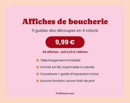 Pack affiches de boucherie : 44 affiches, 9,99 €