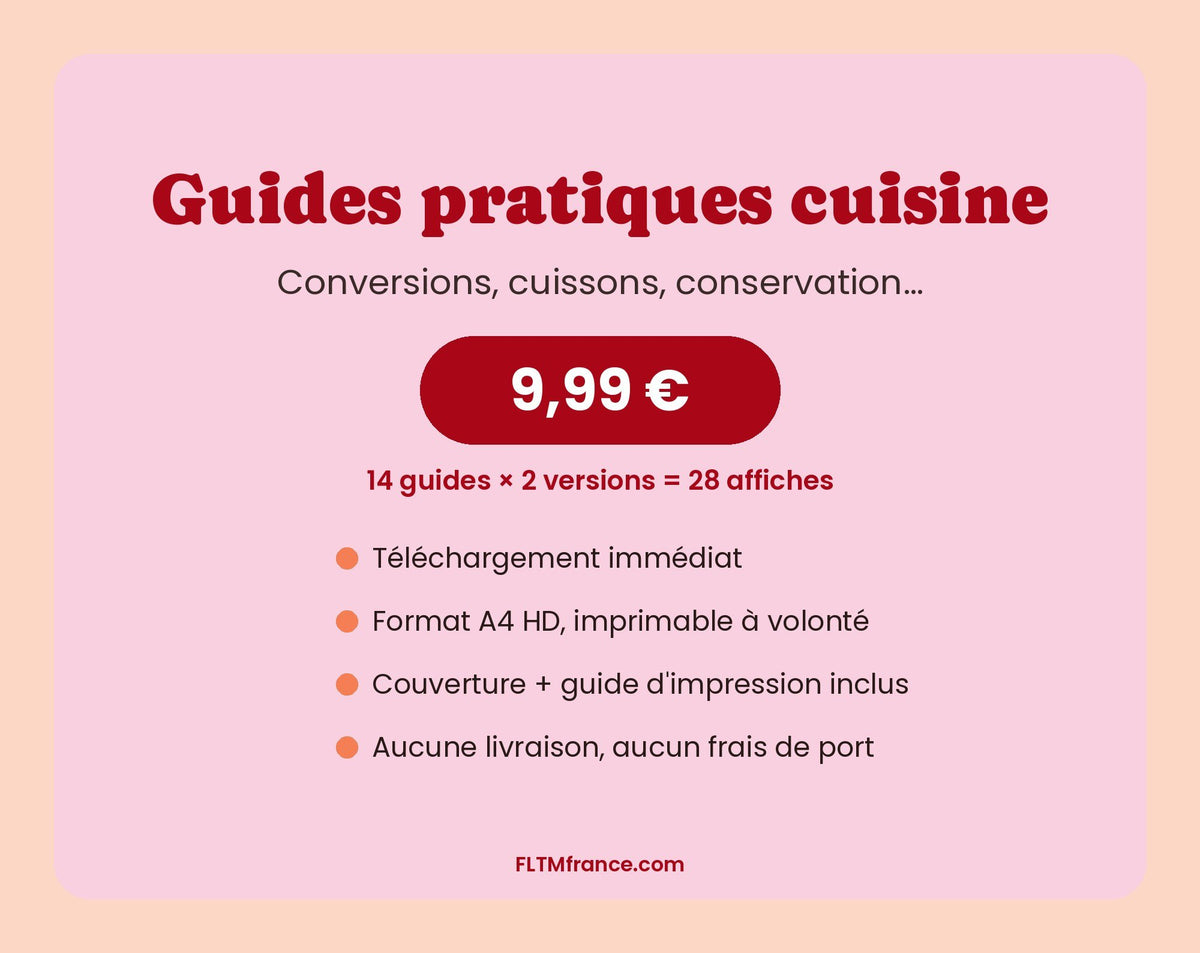 Pack guides pratiques cuisine : 28 affiches, 9,99 €