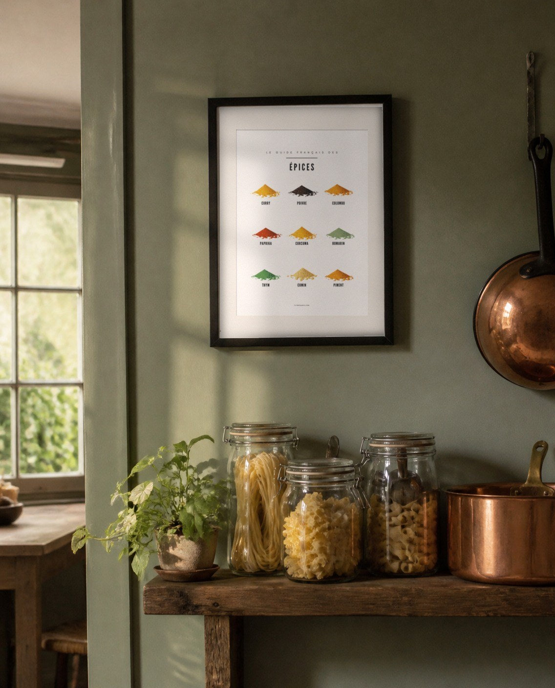 Affiches cuisine FLTM encadrées dans une cuisine