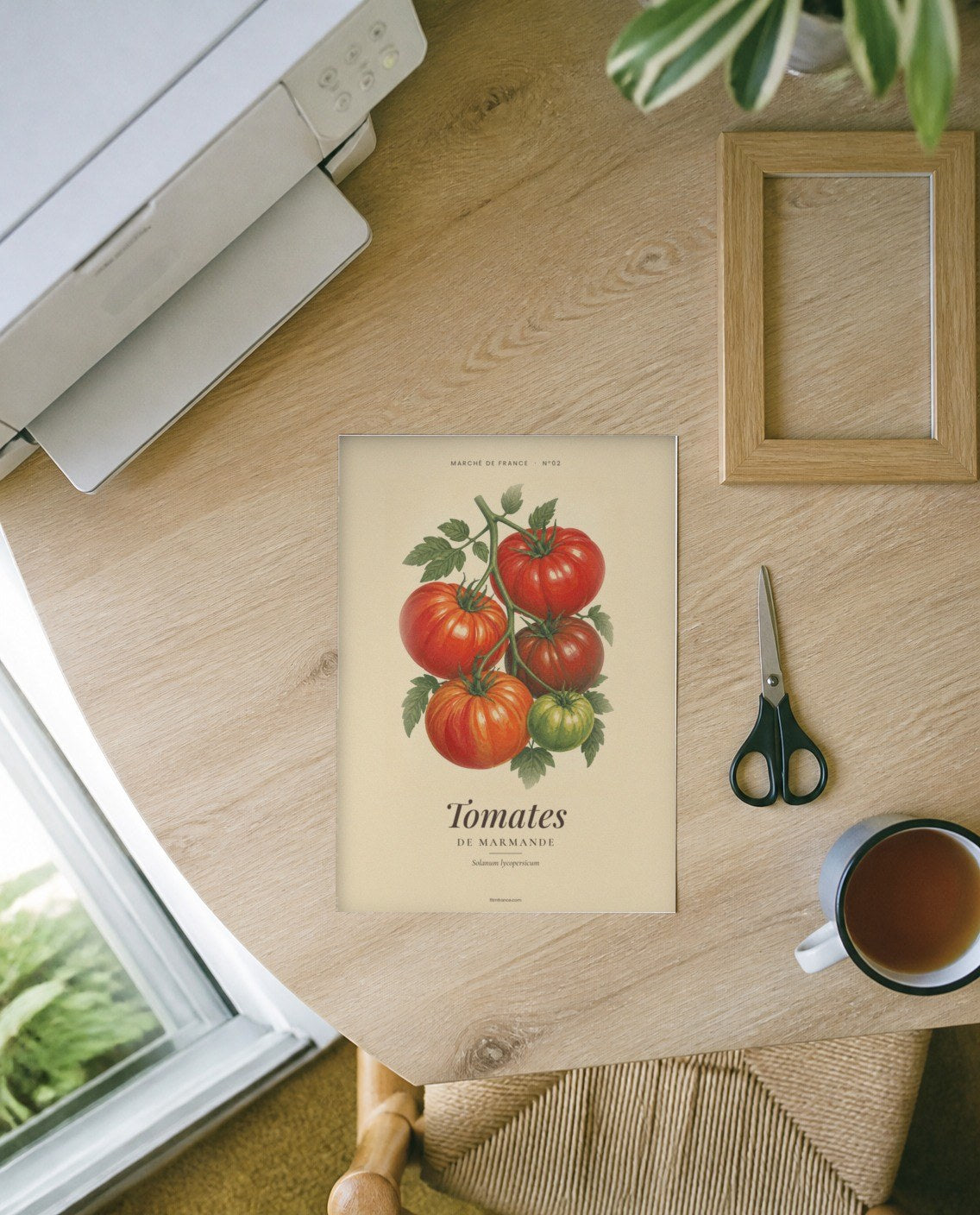 Affiche vintage fruits et légumes à imprimer imprimée à la maison