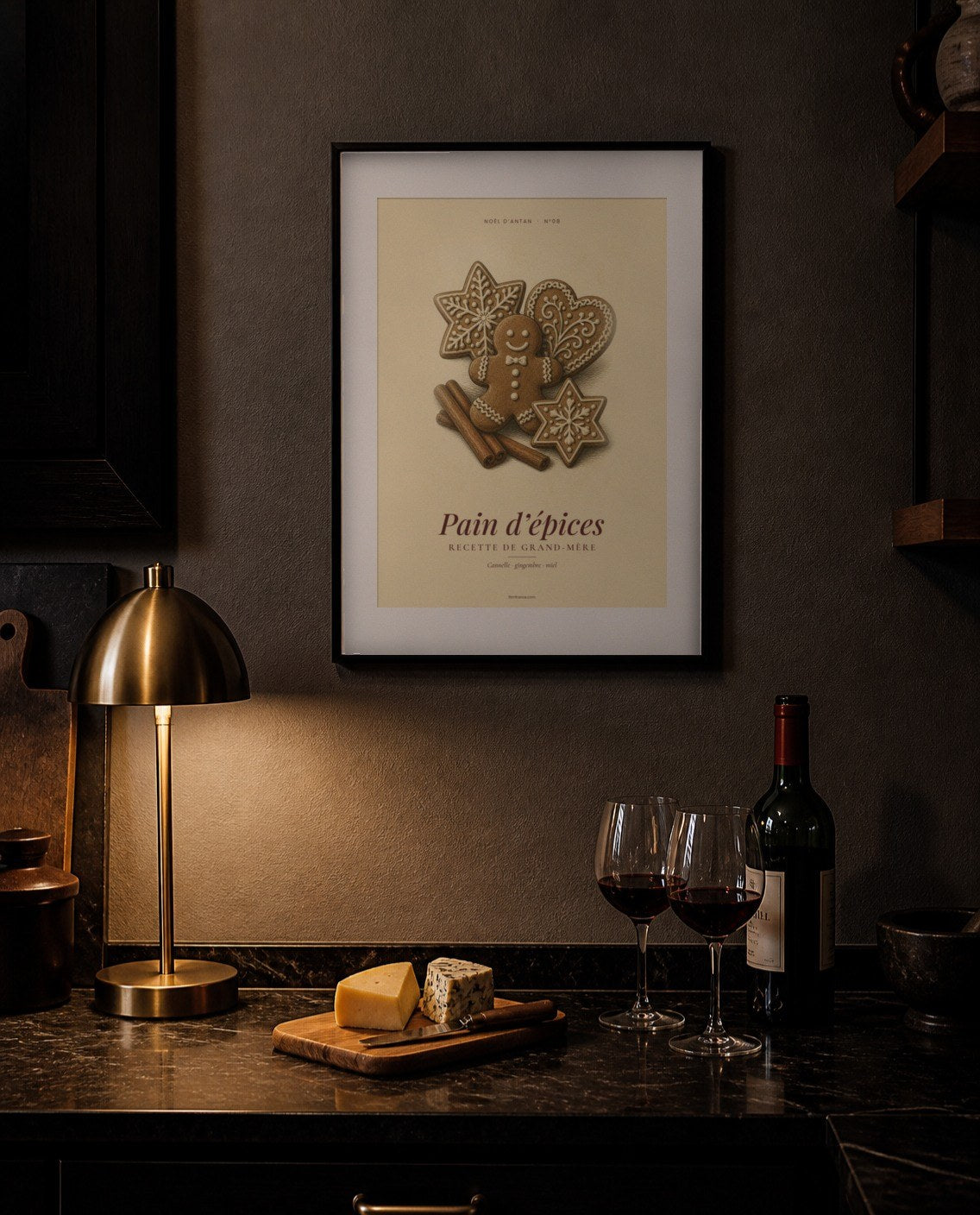 Affiche vintage pain d’épices dans une cuisine