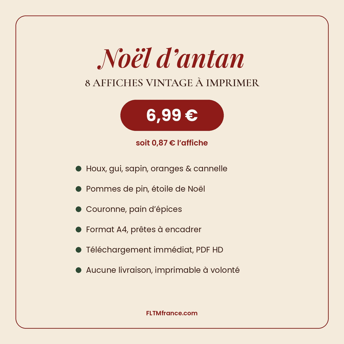 Noël d’antan : 8 affiches vintage à imprimer, 6,99 €