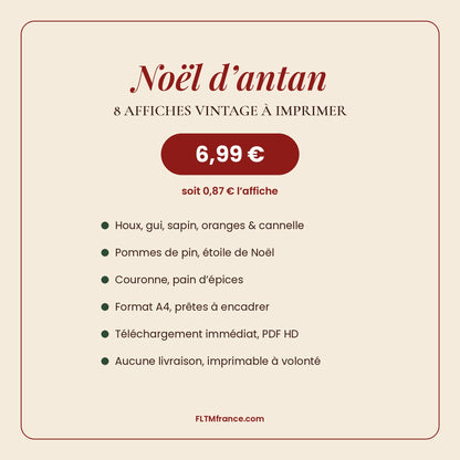 Noël d’antan : 8 affiches vintage à imprimer, 6,99 €