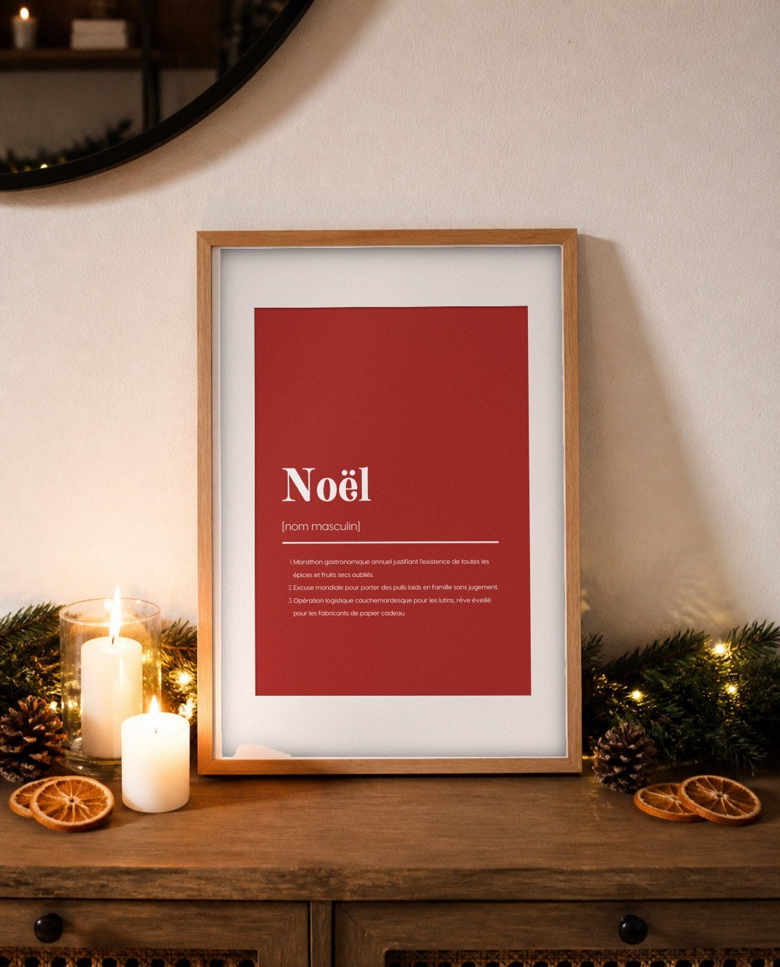 Affiche définition Noël humour à imprimer