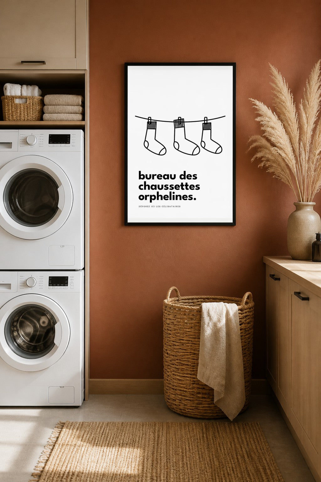 Affiche buanderie à imprimer : Bureau des chaussettes orphelines