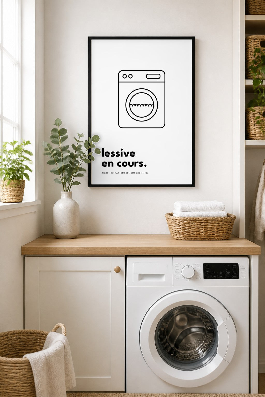 Affiche buanderie à imprimer : Lessive en cours