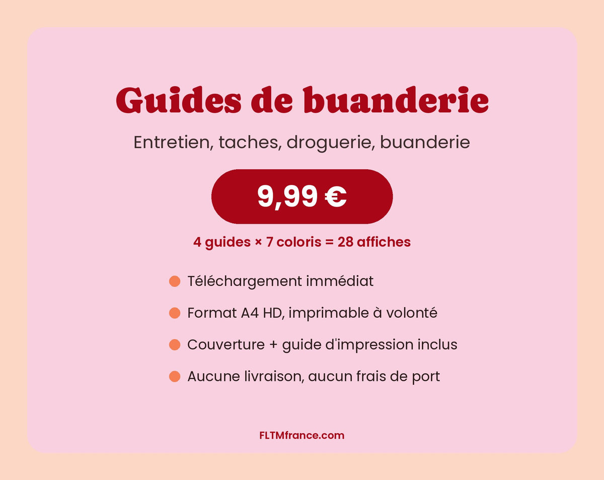 Pack guides de buanderie 7 coloris, 9,99 €