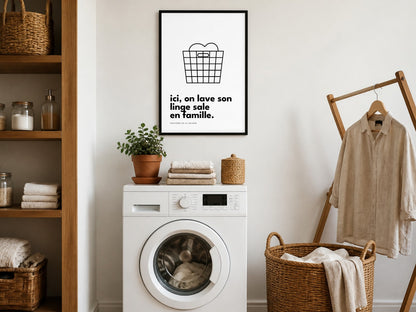 Affiche ici on lave son linge sale en famille