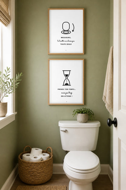 Pack 50 affiches toilettes humour à imprimer – Déco WC intégrale