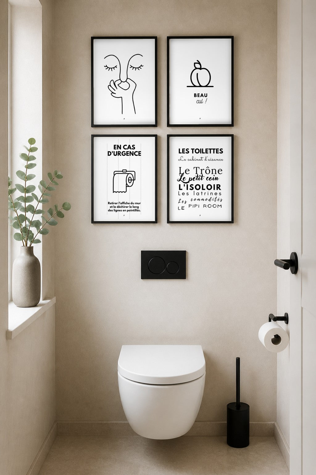 Pack 6 affiches humour WC – Best-of affiches toilettes drôles