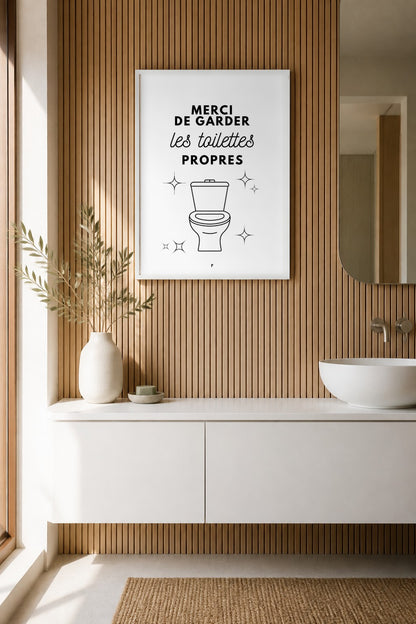 Pack 10 affiches toilettes propres – Consignes WC avec humour