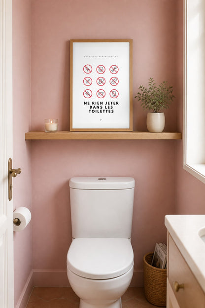 Pack 10 affiches toilettes propres – Consignes WC avec humour