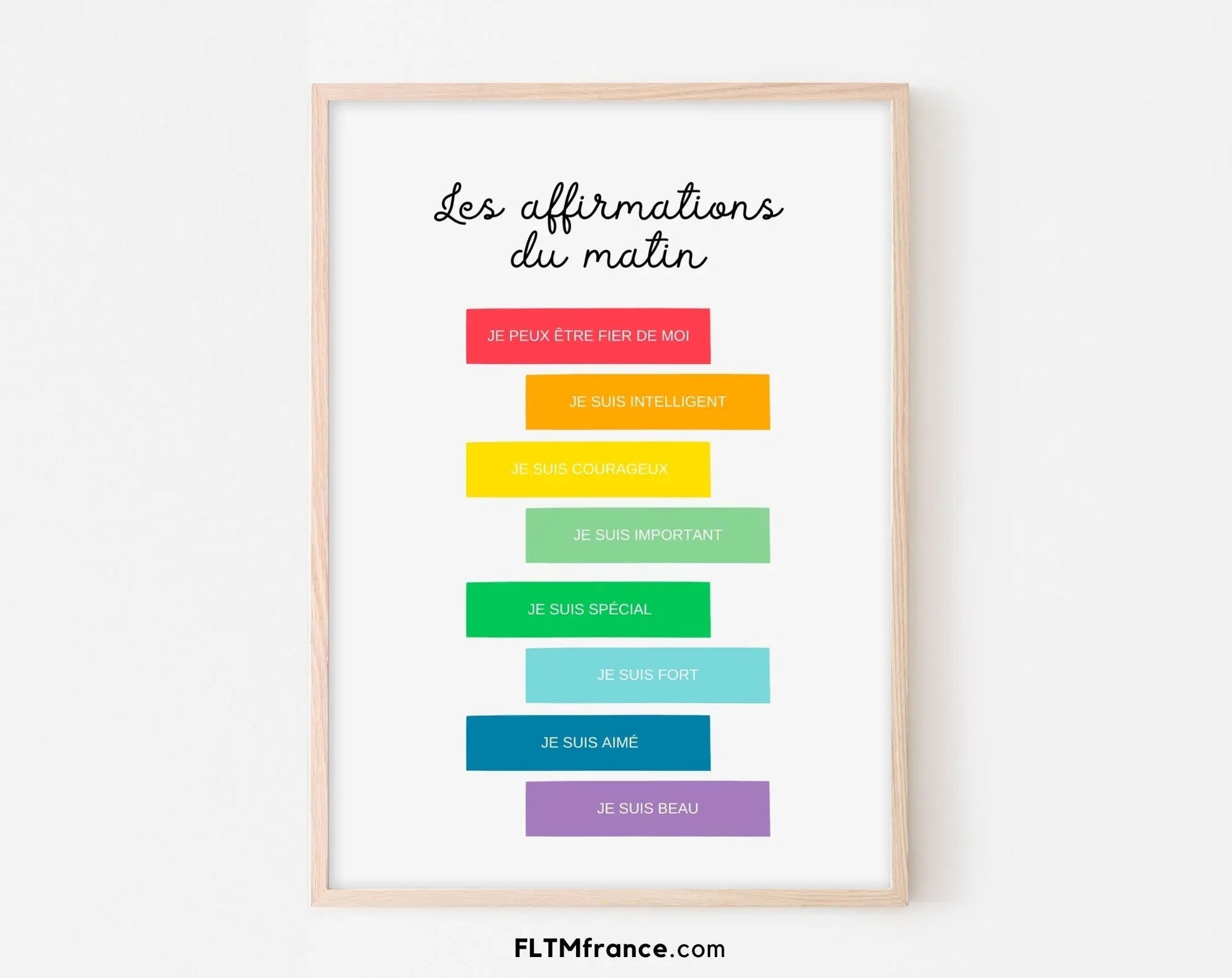 Affiche Les affirmations du matin (fille/garçon) - Poster éducatif Montessori FLTMfrance