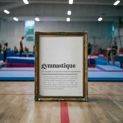 Affiche définition gymnastique - Affiche définition humour sport FLTMfrance