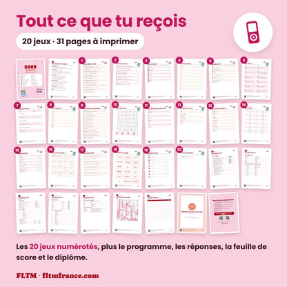 Jeu anniversaire 18 ans : tous les jeux et les pages du PDF