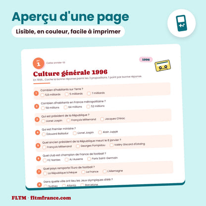 Jeu anniversaire 30 ans : aperçu d'une page