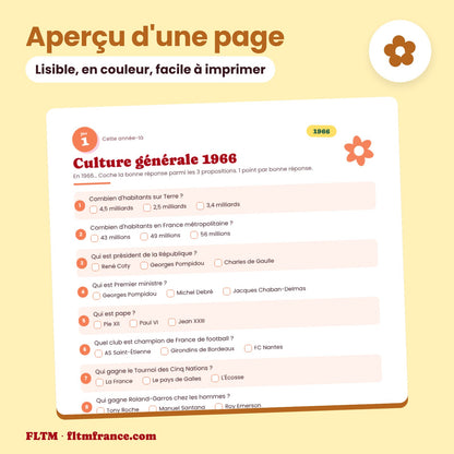Jeu anniversaire 60 ans : aperçu d'une page