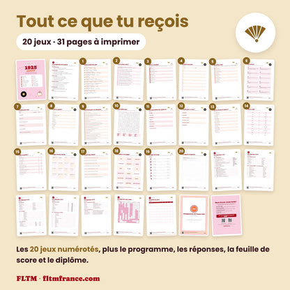 Jeu anniversaire année 1925 : tous les jeux et les pages du PDF