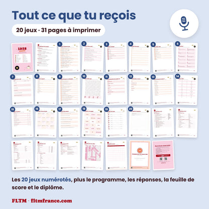 Jeu anniversaire année 1938 : tous les jeux et les pages du PDF