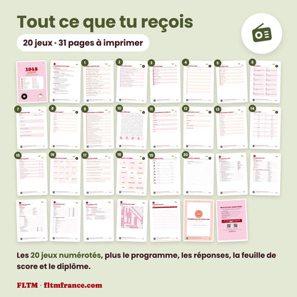 Jeu anniversaire année 1948 : tous les jeux et les pages du PDF
