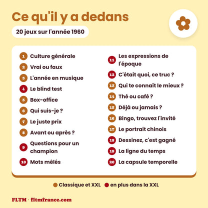 Jeu anniversaire année 1960 : les 20 jeux