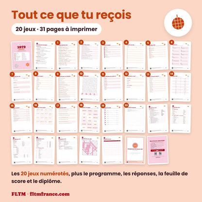 Jeu anniversaire année 1970 : tous les jeux et les pages du PDF