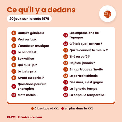 Jeu anniversaire année 1979 : les 20 jeux