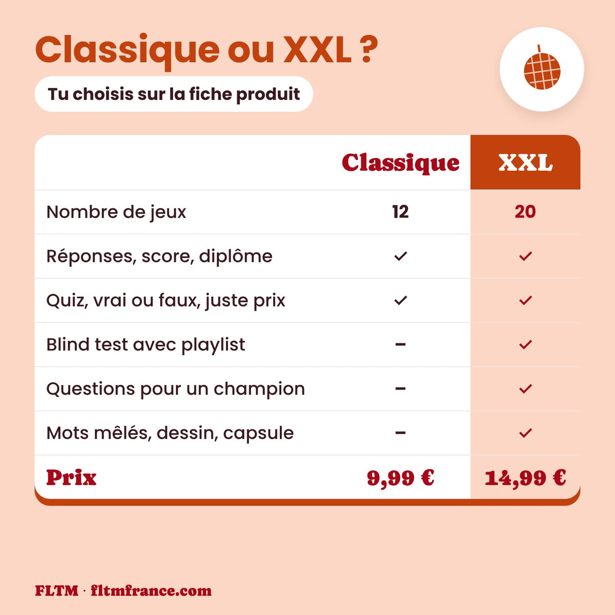 Jeu anniversaire année 1979 : édition Classique ou XXL