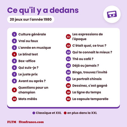 Jeu anniversaire année 1980 : les 20 jeux