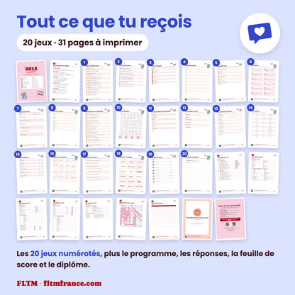 Jeu anniversaire année 2015 : tous les jeux et les pages du PDF
