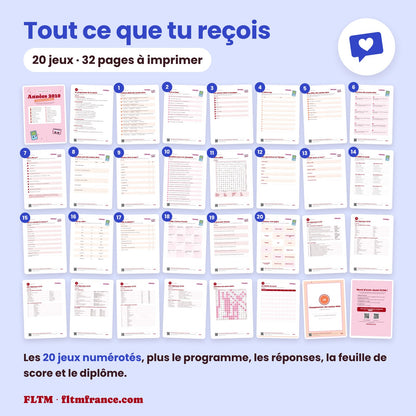 Jeu anniversaire thème années 2010 à imprimer : tous les jeux et les pages