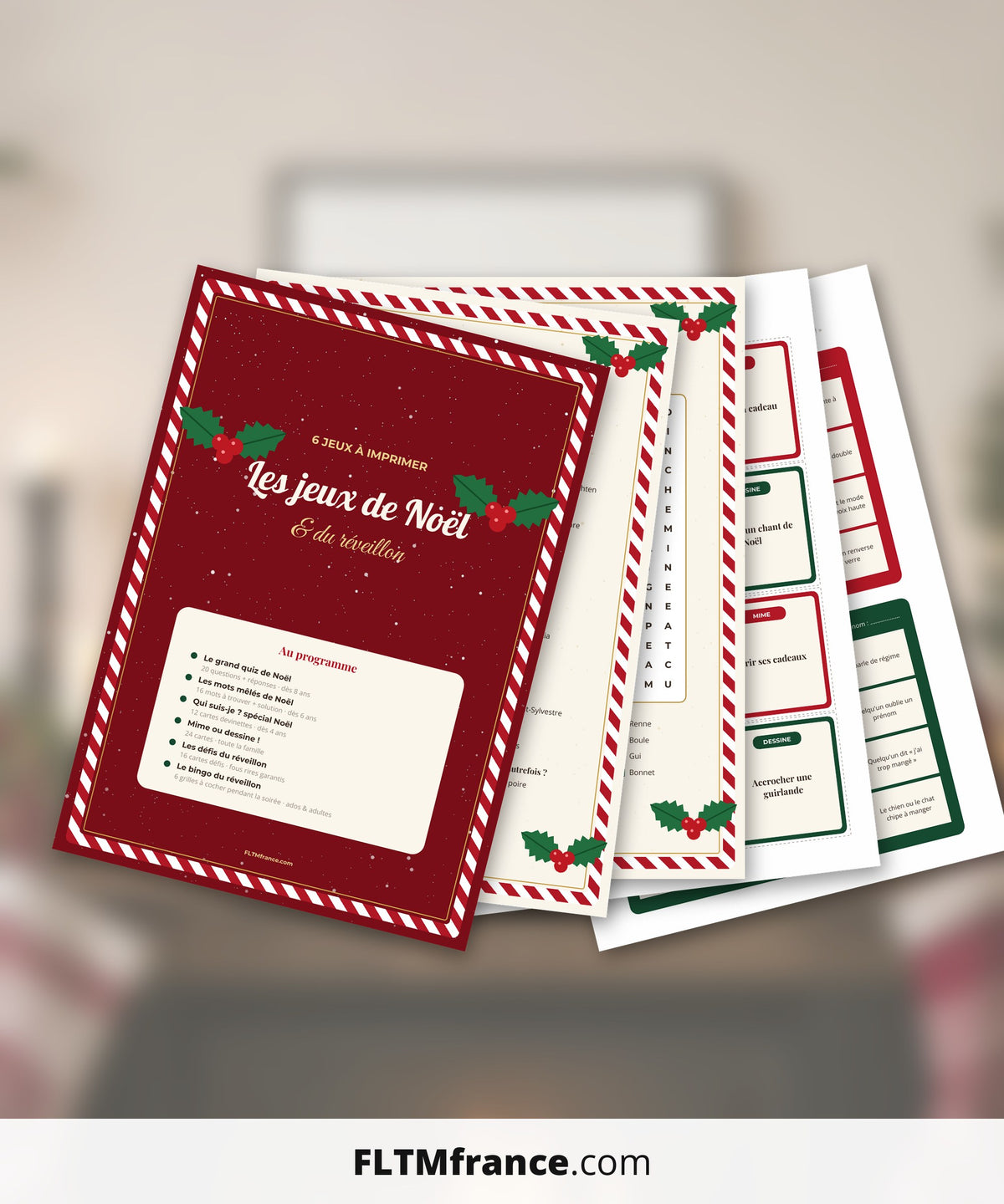 Pack de 6 jeux de Noël à imprimer pour le réveillon
