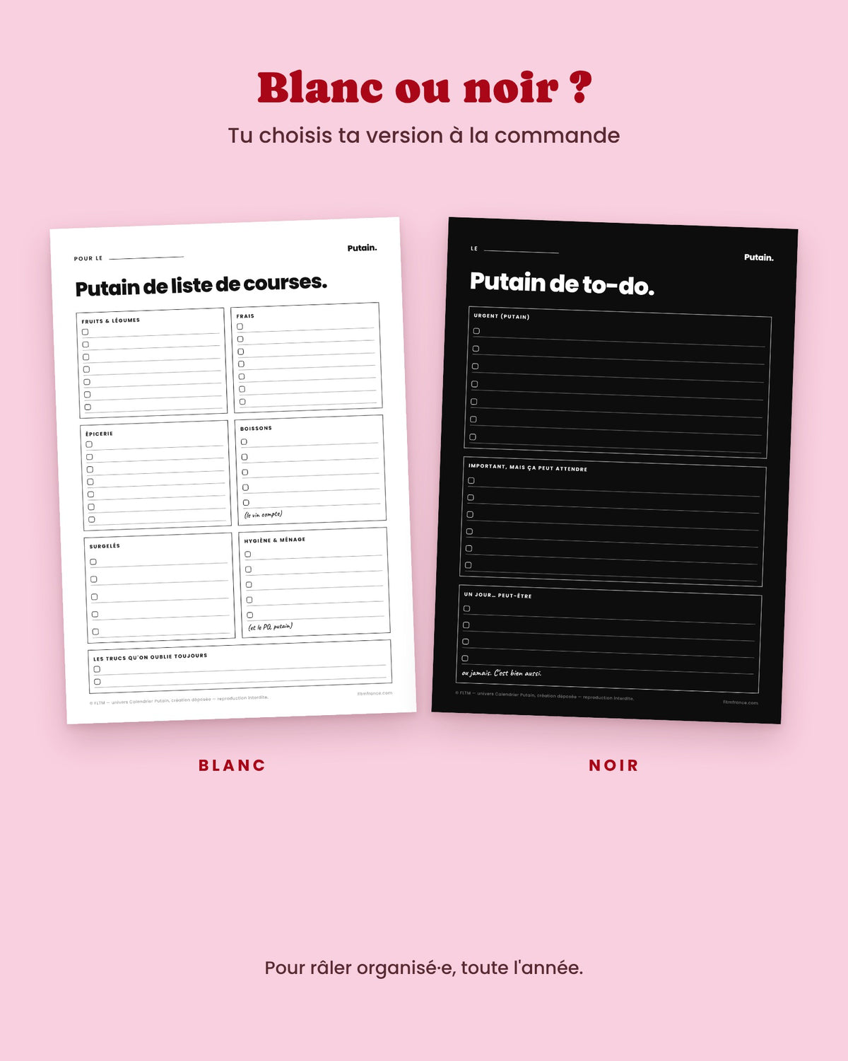 Kit planners Putain à imprimer – visuel 2