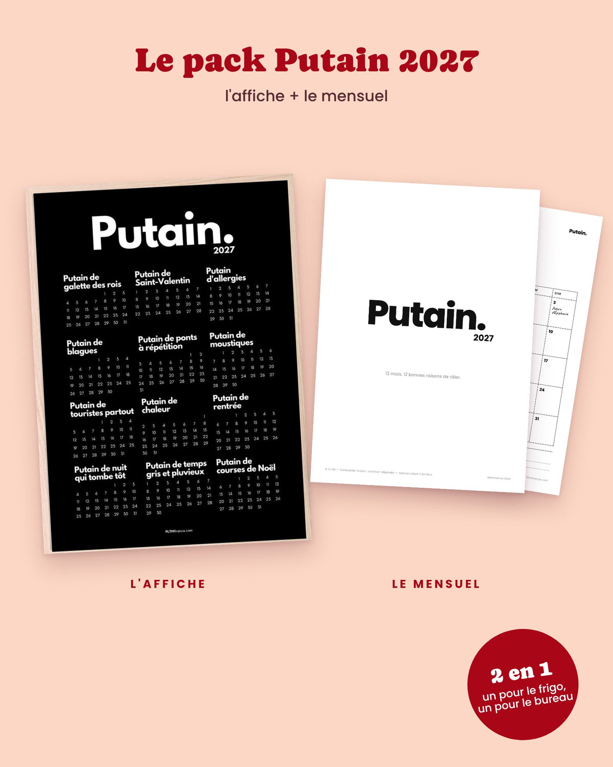 Pack calendrier Putain 2027 – visuel 1