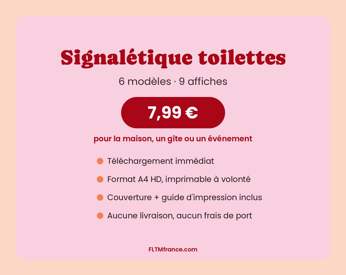 Pack signalétique toilettes à 7,99 €