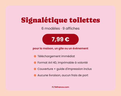 Pack signalétique toilettes à 7,99 €