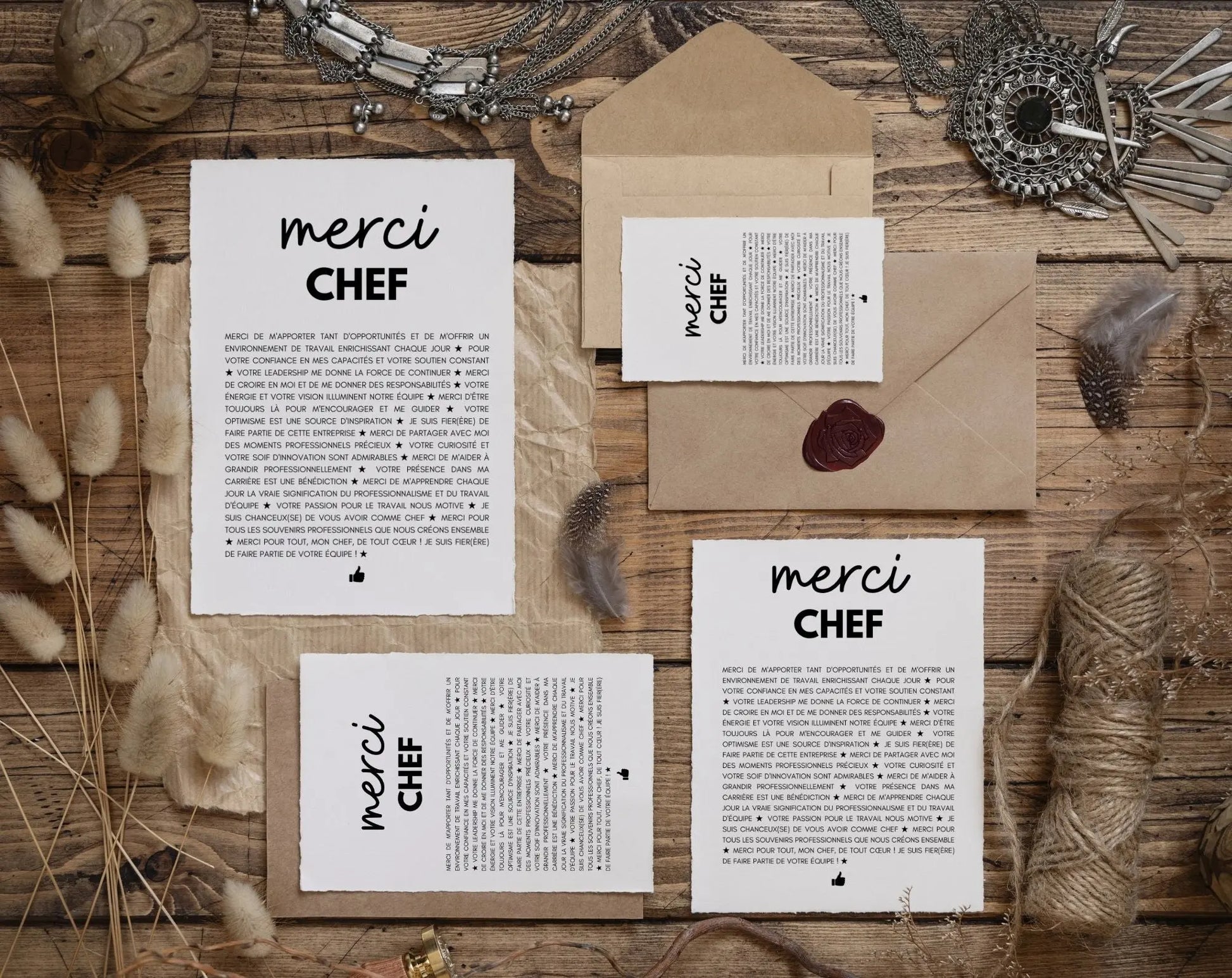 Carte merci chef - Idée cadeau pour son responsable / son chef FLTMfrance