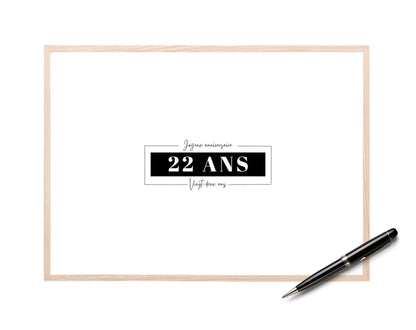 Livre d'or 22 ans - Affiche à imprimer pour anniversaire FLTMfrance