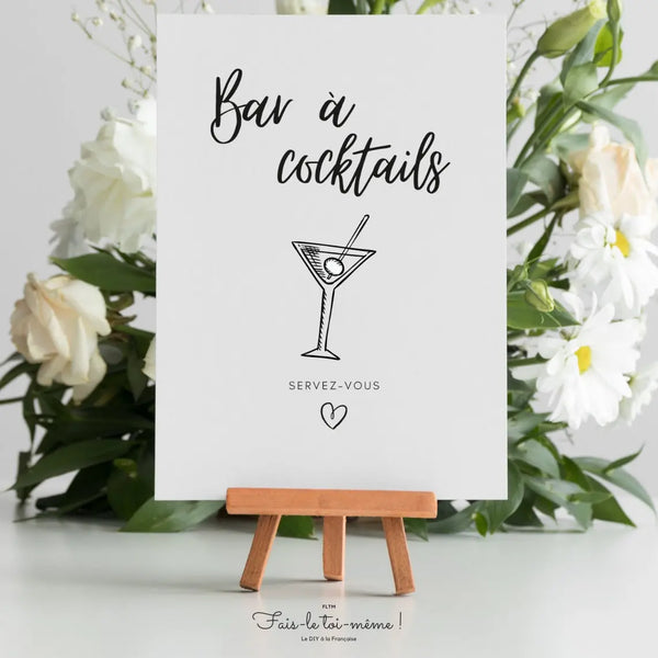 Affiche Bar à cocktails - Affiche décoration événement