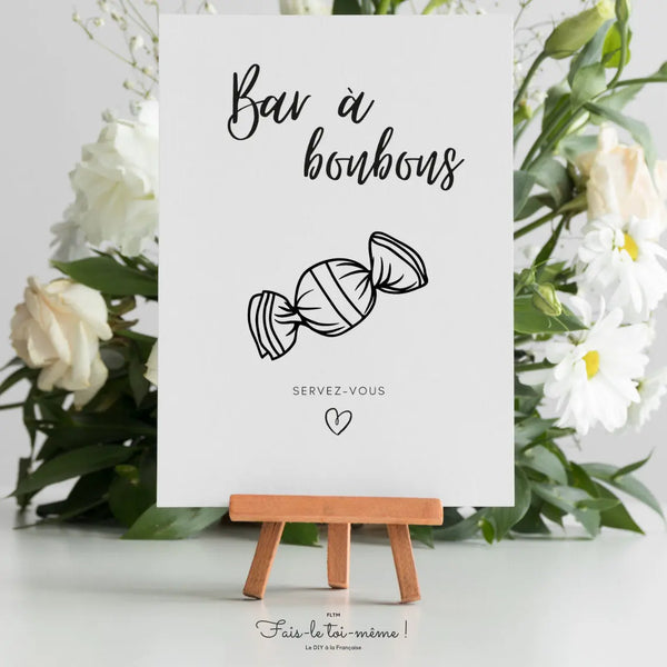 Affiche bar à bonbons - Affiche décoration événement