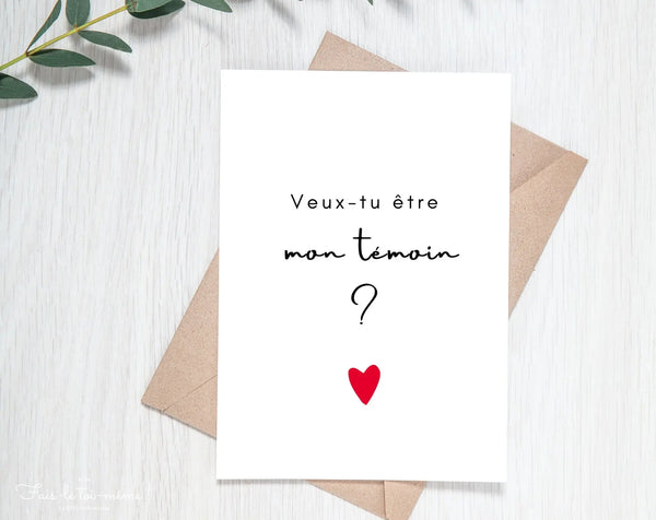 Carte Veux-tu être mon témoin ? - Demande témoin mariage