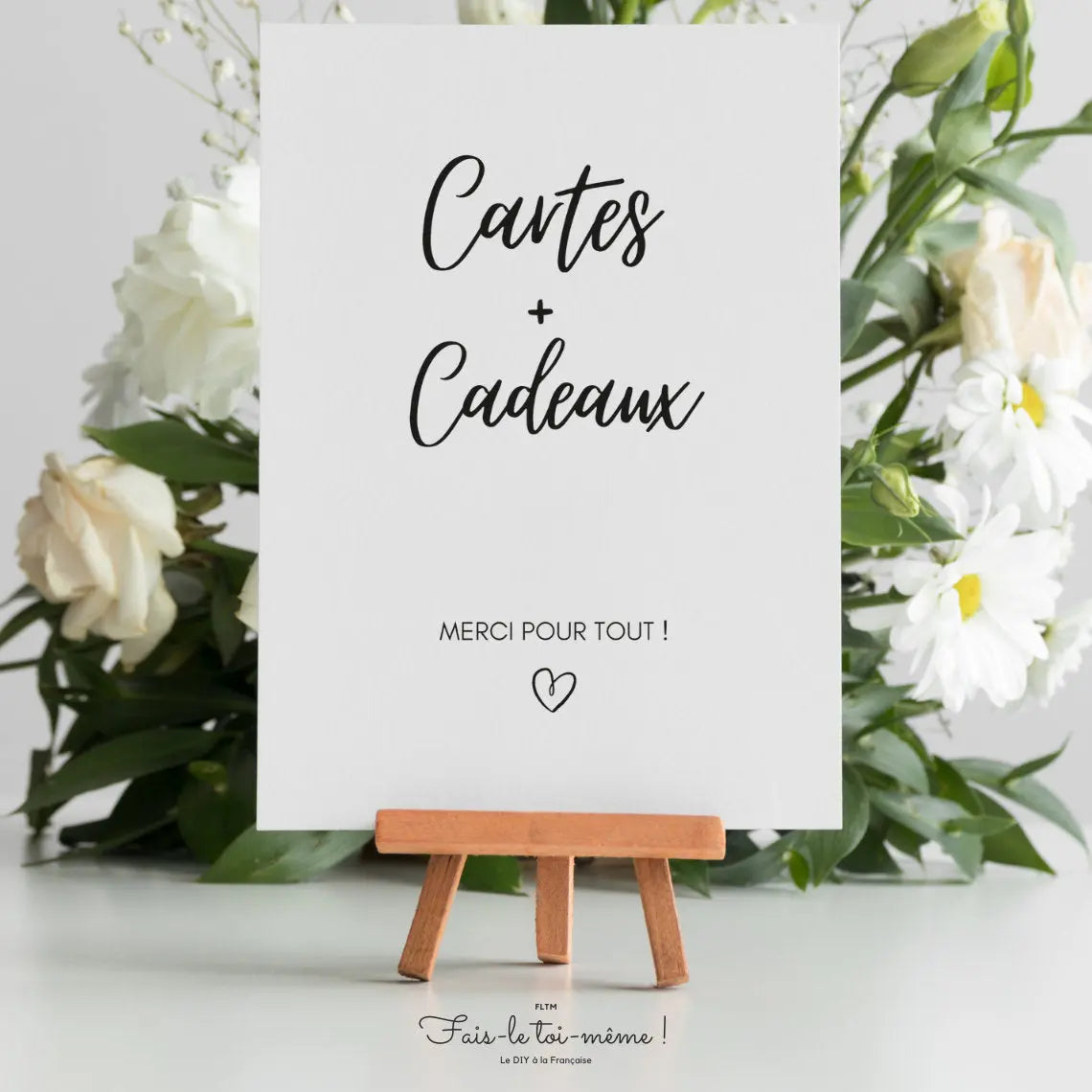 Cartes et cadeaux affiche - Poster à imprimer pour événements anniversaire, baby shower, mariage, EVJF, retraite, ... FLTMfrance