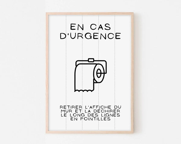 Affiche En cas d'urgence - Poster humour WC