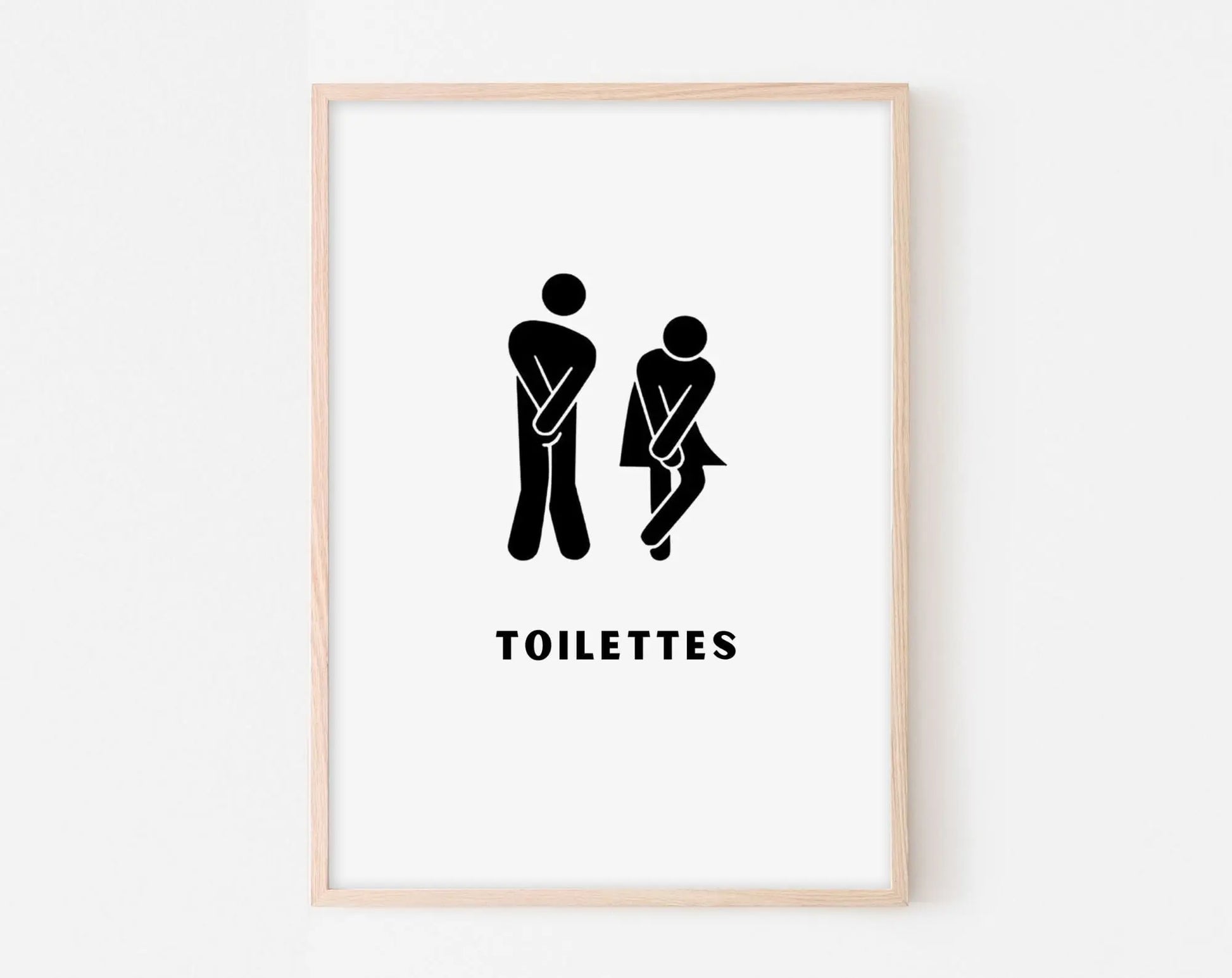 Affiche toilettes - Poster minimaliste WC et salle de bain à imprimer