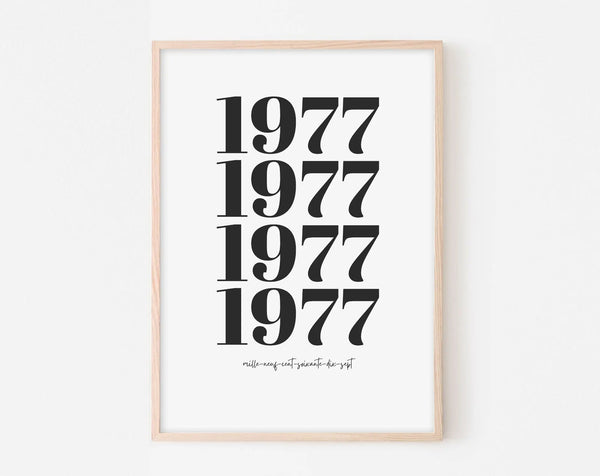 Année 1977 - Affiche anniversaire 47 ans