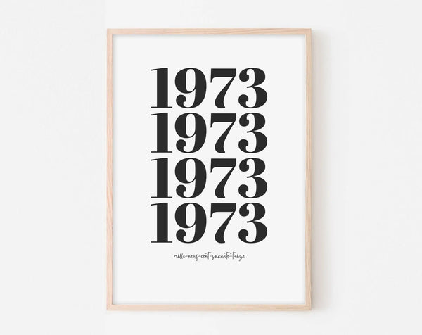 Année 1973 - Affiche anniversaire 51 ans